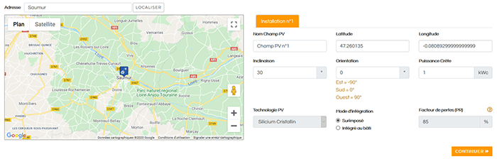 localisation installation solaire AutoCalSol